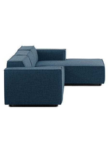 Olimpo - Sofá esquinero estilo moderno en tela color azul marino