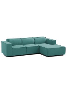 Olimpo - Sofá esquinero estilo moderno en tela color verde aqua 2