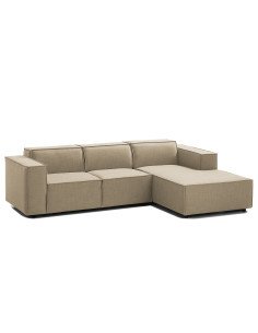 Olimpo - Sofá esquinero estilo moderno en tela color beige 2