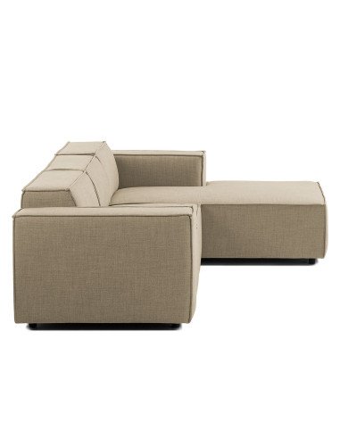 Olimpo - Sofá esquinero estilo moderno en tela color beige