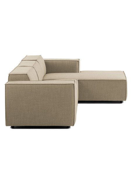 Olimpo - Sofá esquinero estilo moderno en tela color beige