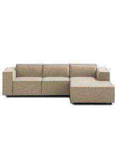 Olimpo - Sofá esquinero estilo moderno en tela color beige
