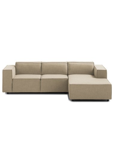 Olimpo - Sofá esquinero estilo moderno en tela color beige