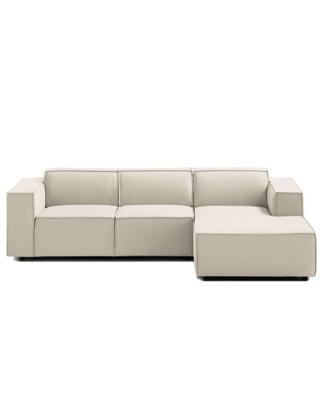 Olimpo - Sofá esquinero estilo moderno en tela color blanco