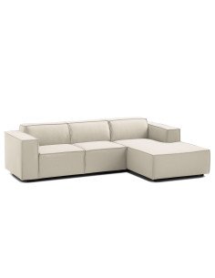 Olimpo - Sofá esquinero estilo moderno en tela color blanco 2