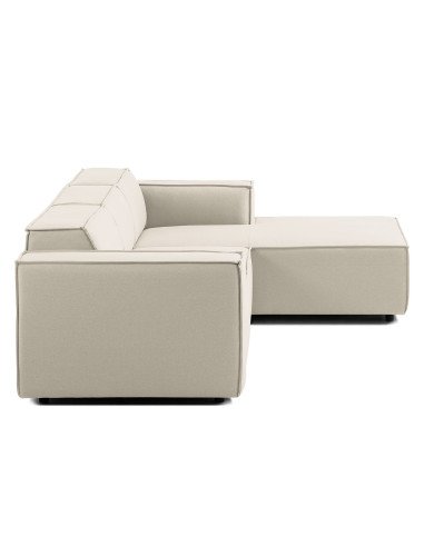 Olimpo - Sofá esquinero estilo moderno en tela color blanco