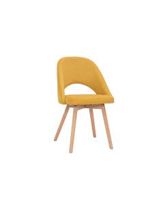 Prisma - Silla de comedor modelo moderno con tela color amarillo
