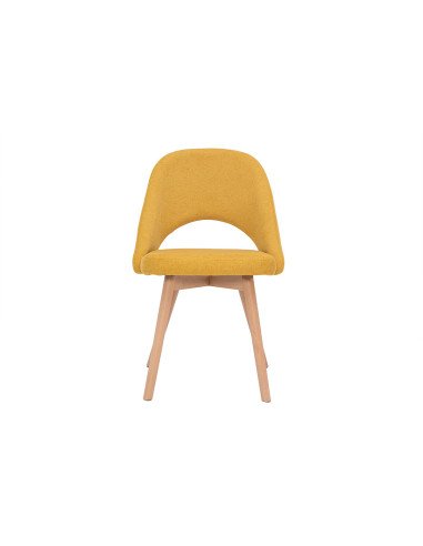 Prisma - Silla de comedor modelo moderno con tela color amarillo